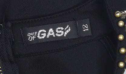 Out of Gas Women's Black Embellished Bodycon Cut Out Dress Size 12