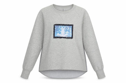 Whistles Women’s Grey Cotton Rabbit Patch Pullover Jumper UK 8