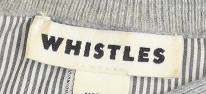 Whistles Women’s Grey Cotton Rabbit Patch Pullover Jumper UK 8