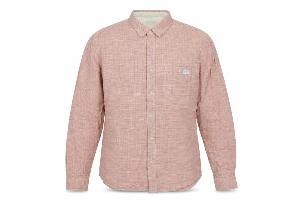 Marks & Spencer Men’s Red Check Cotton Long Sleeve Button-Up Shirt XL