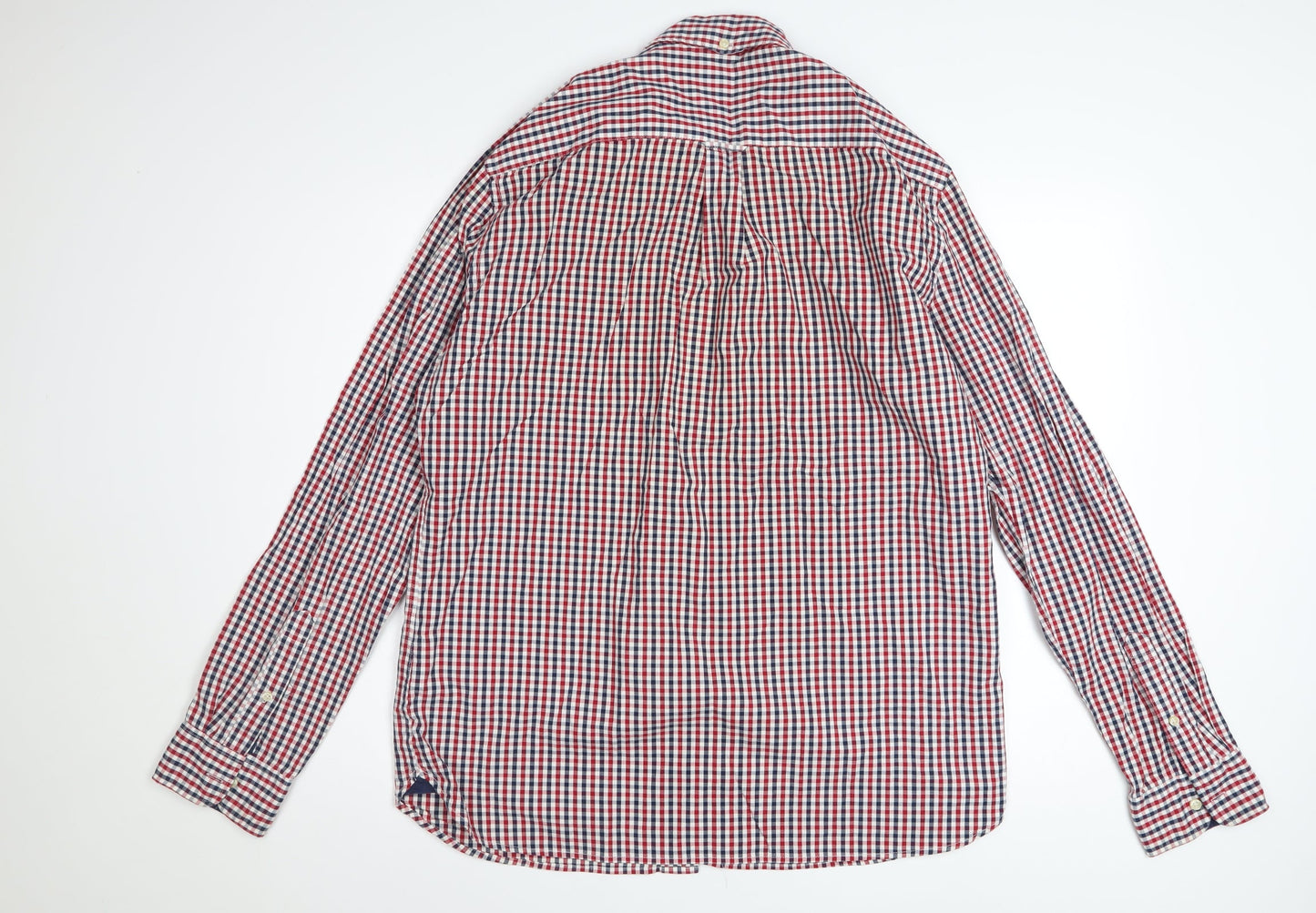 Next Men's Multicoloured Checked Long Sleeve Cotton Button-Up Shirt XL