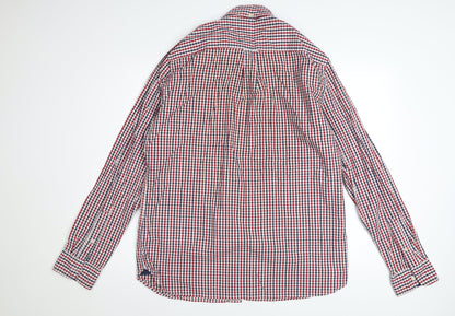 Next Men's Multicoloured Checked Long Sleeve Cotton Button-Up Shirt XL