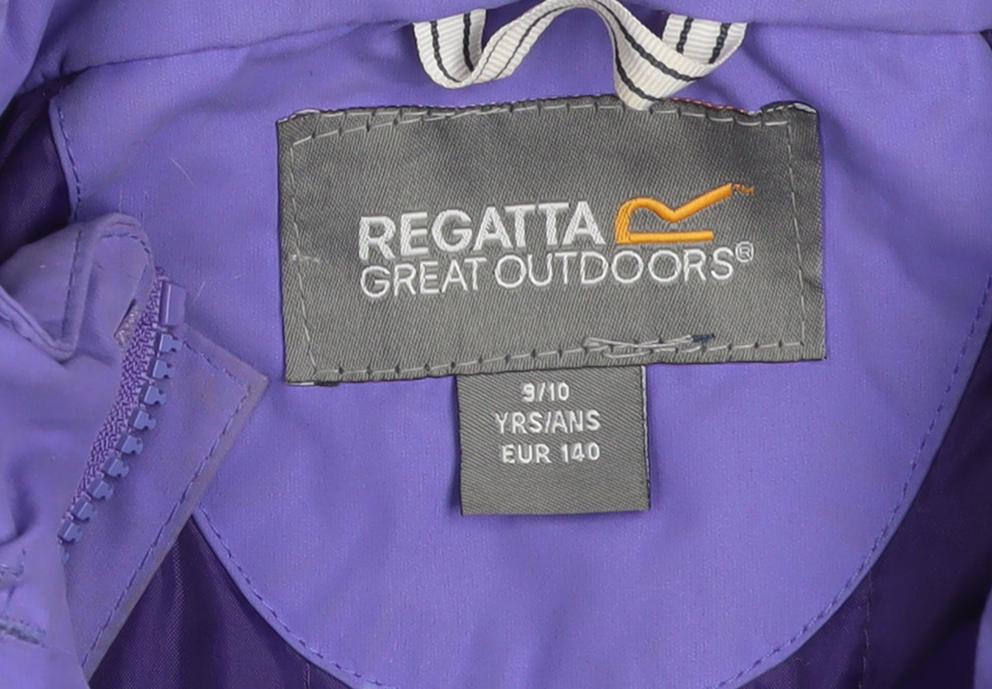 Regatta Girls Purple Waterproof Hooded Puffer Jacket 9-10 Years