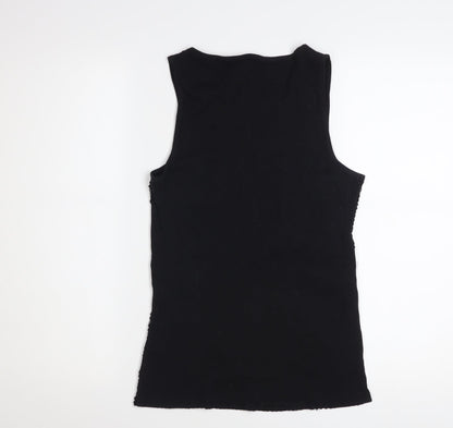 New Look Women Black Sequin Tank Top Size 16 Party Camisole