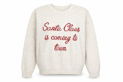 Lyrics By Ink Womens Beige L Christmas Jumper Pullover Sweater