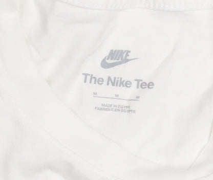 Nike Men's White Cotton Crew Neck Short Sleeve T-Shirt M