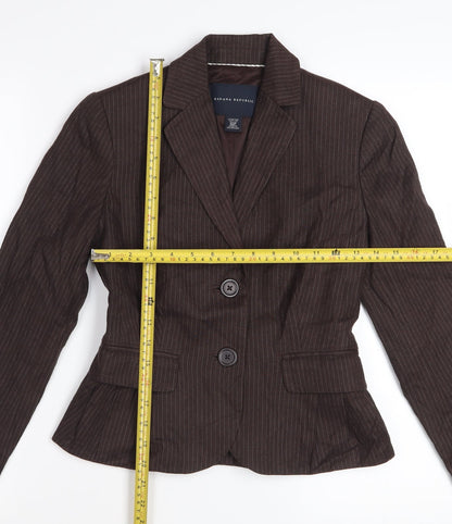 Banana Republic Women's Brown Pinstripe Petite Blazer Size 2
