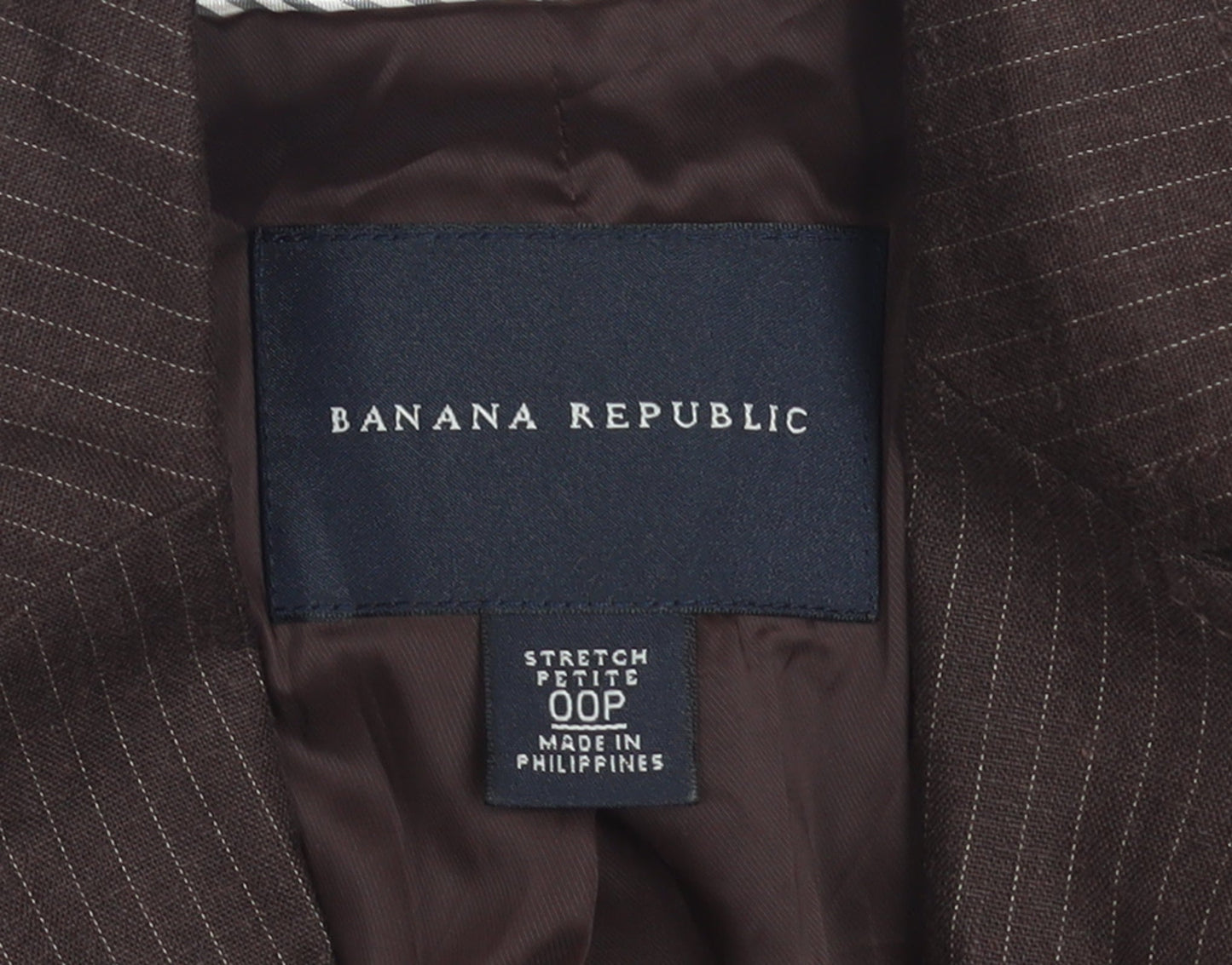 Banana Republic Women's Brown Pinstripe Petite Blazer Size 2