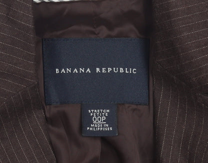 Banana Republic Women's Brown Pinstripe Petite Blazer Size 2
