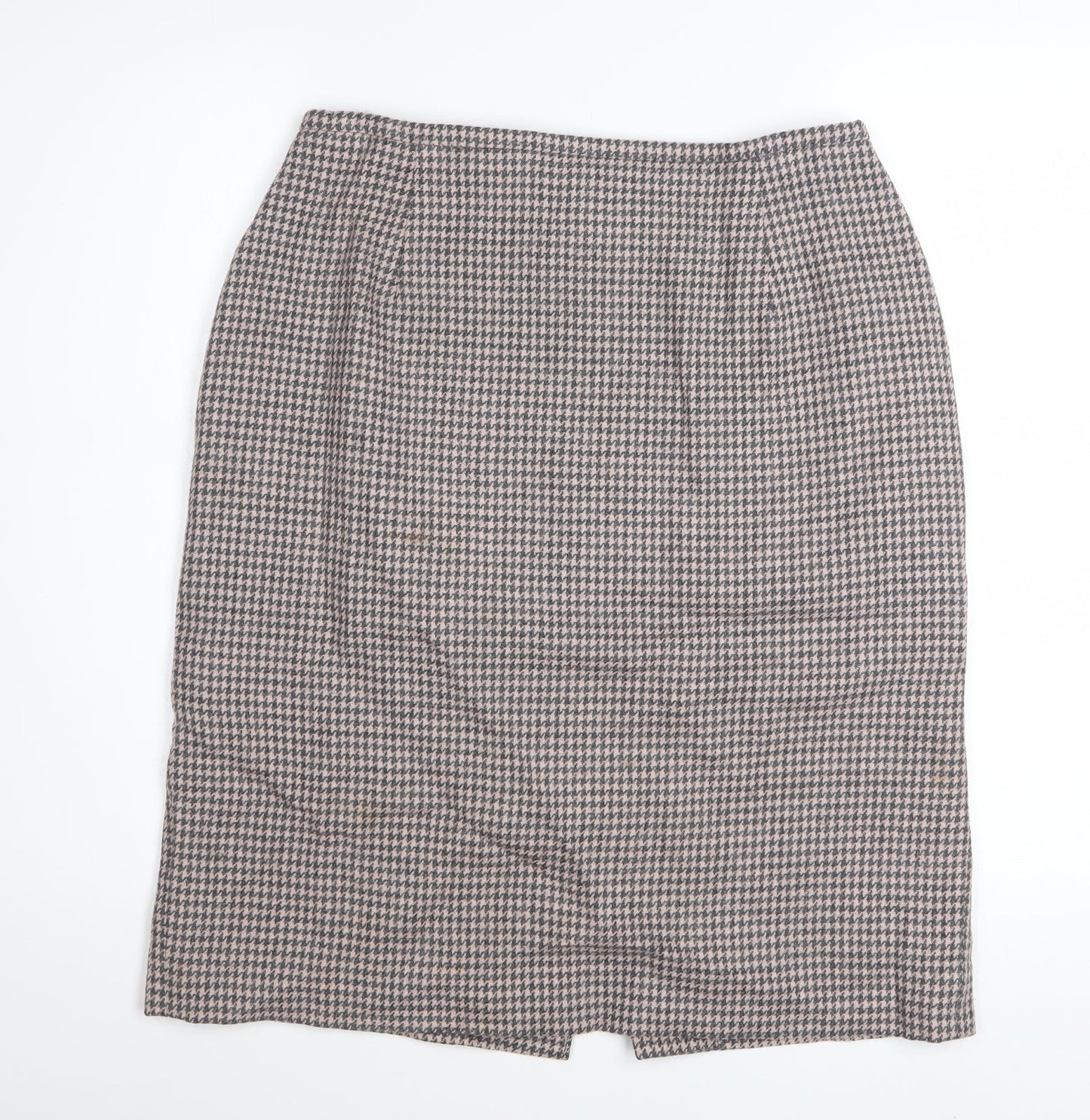 Rena Rowan for Saville Womens Brown Wool Houndstooth Pencil Skirt Size 12