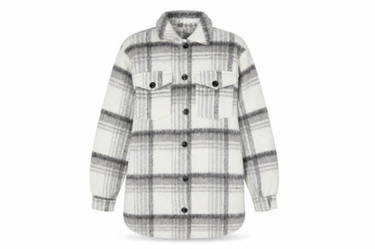 New Look Women's Grey Check Shacket Jacket Size 8