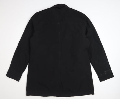 Easy Products Men's Black Nylon Mid-Length Overcoat Size L