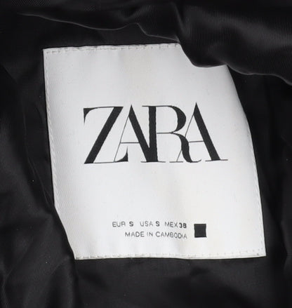 Zara Men's Black Wool Blend Mid-Length Overcoat Size S Classic