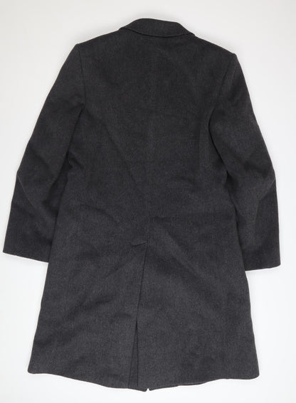 Hornes Men's Grey Wool Cashmere Blend Long Overcoat Size 40 Regular