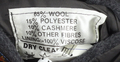 Hornes Men's Grey Wool Cashmere Blend Long Overcoat Size 40 Regular