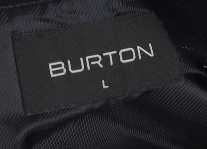 Burton Men Black Wool Cashmere Blend Pea Coat L Classic Fit