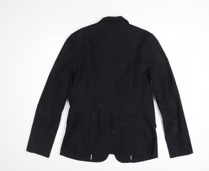 GAP Women's Black Cotton Blazer Size 6 Two-Button Single-Breasted