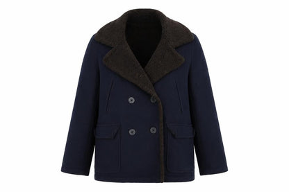 American Eagle Mens Blue Wool Pea Coat Size L Classic Winter Jacket