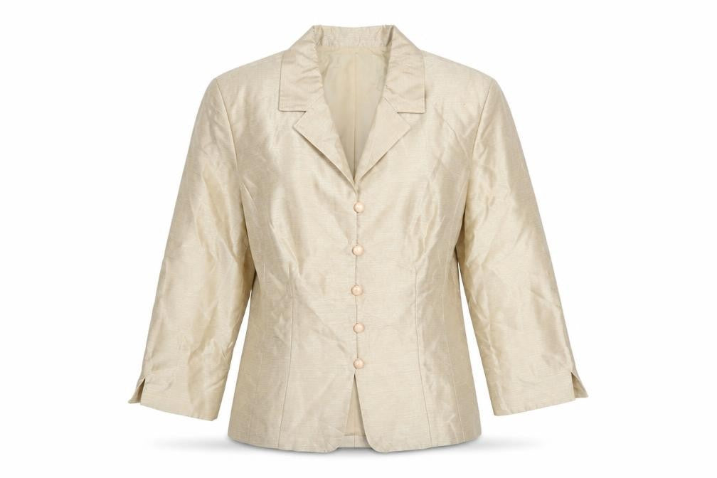 Le Suit Women's Beige Single-Breasted Blazer Size 12 Classic Fit