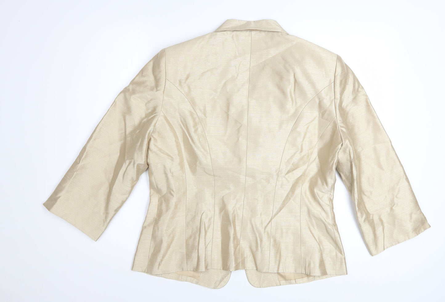 Le Suit Women's Beige Single-Breasted Blazer Size 12 Classic Fit