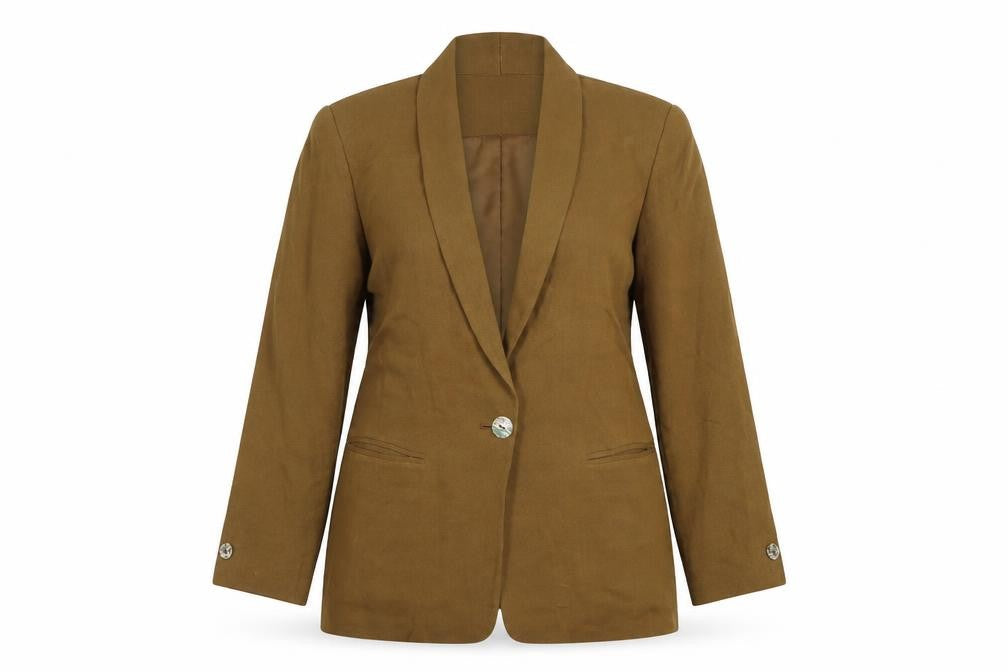 Dana Buchman Women's Brown Shawl Collar Blazer UK 10 Single-Breasted
