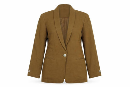 Dana Buchman Women's Brown Shawl Collar Blazer UK 10 Single-Breasted