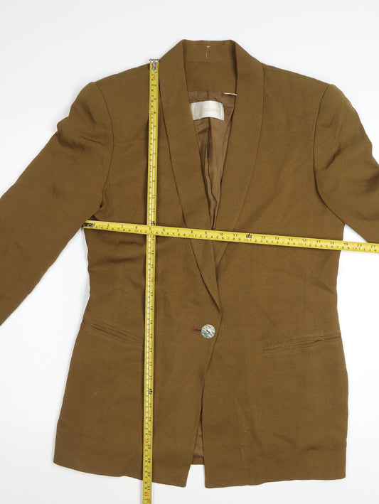Dana Buchman Women's Brown Shawl Collar Blazer UK 10 Single-Breasted
