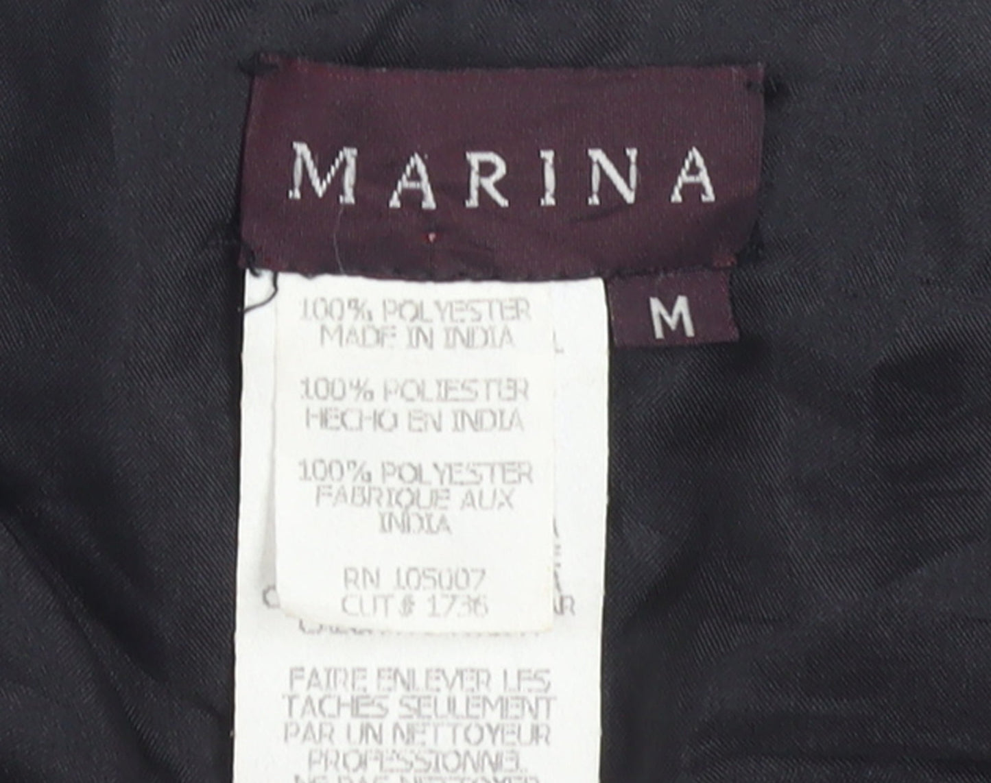 Marina Womens Black Beaded Open Front Formal Jacket Size M