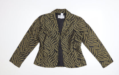 Jessica Howard Petite Green Leaf Pattern Blazer Women's Size 10