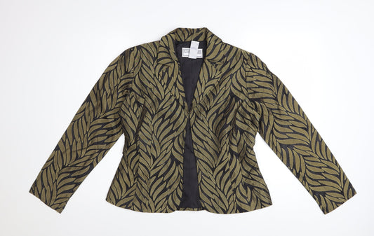 Jessica Howard Petite Green Leaf Pattern Blazer Women's Size 10