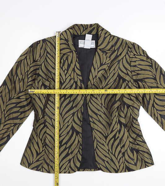 Jessica Howard Petite Green Leaf Pattern Blazer Women's Size 10