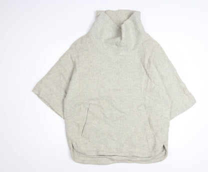 J.Crew Women Beige Wool Blend Cowl Neck Cape Jumper Size M