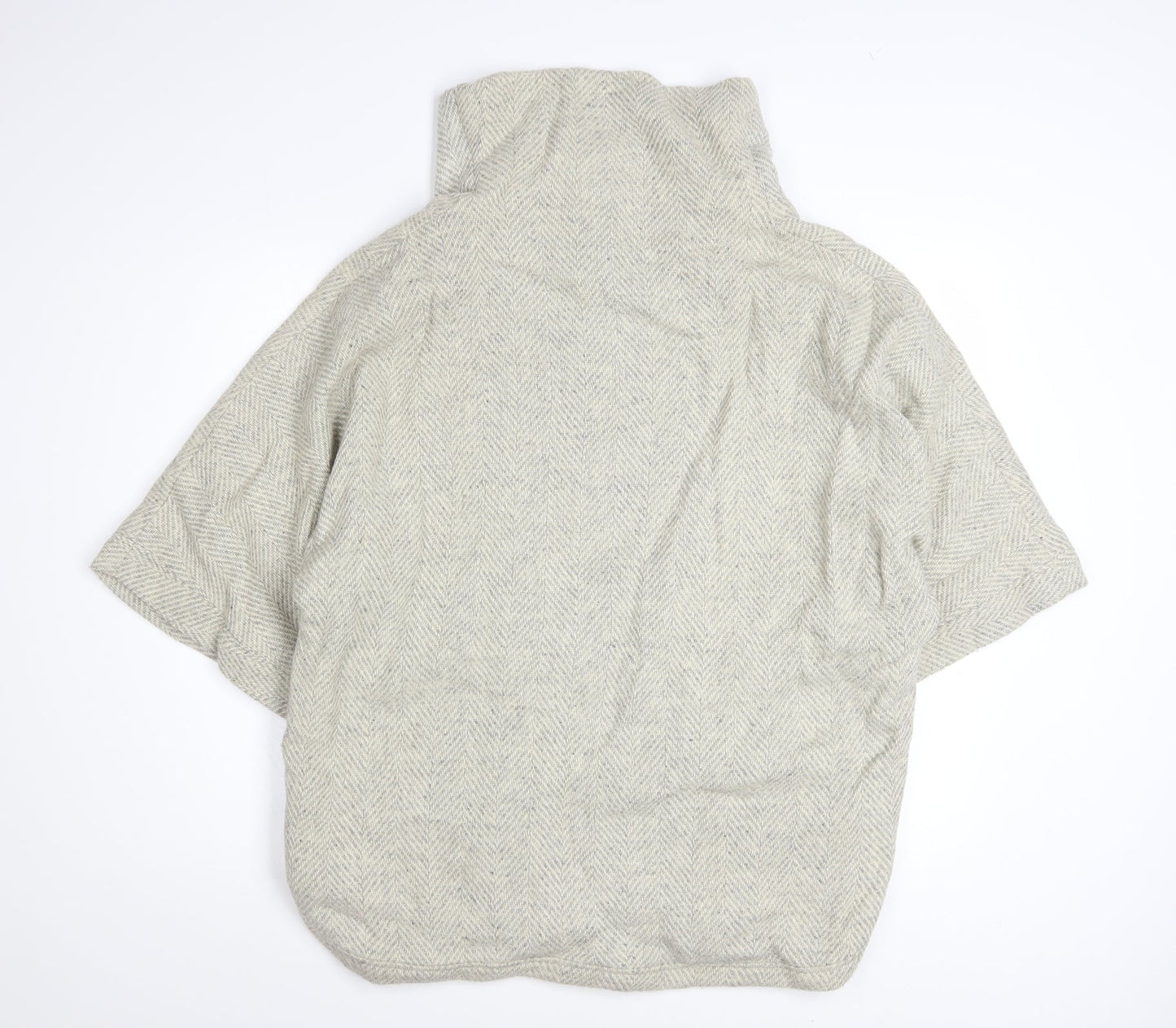 J.Crew Women Beige Wool Blend Cowl Neck Cape Jumper Size M