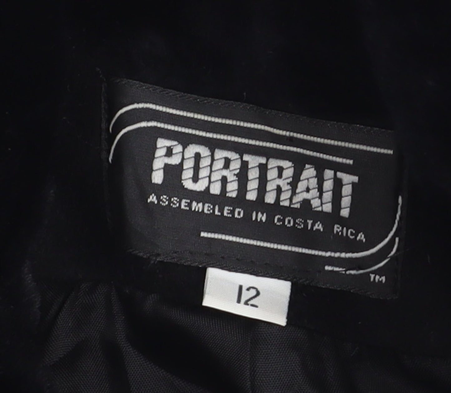 Portrait Women’s Black Wool Blend Fur Trim Mid-Length Coat Size 12
