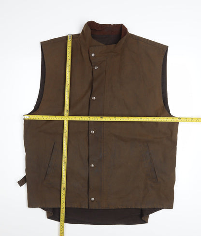 Sydney Oilskin Men Brown XL Waxed Cotton Bodywarmer Waistcoat