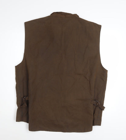 Sydney Oilskin Men Brown XL Waxed Cotton Bodywarmer Waistcoat