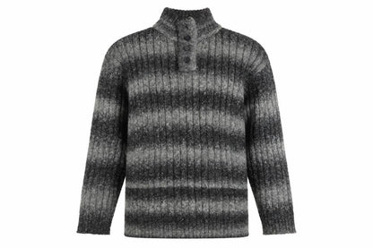 Marks & Spencer Men’s Grey Striped Henley Jumper 2XL Wool Blend