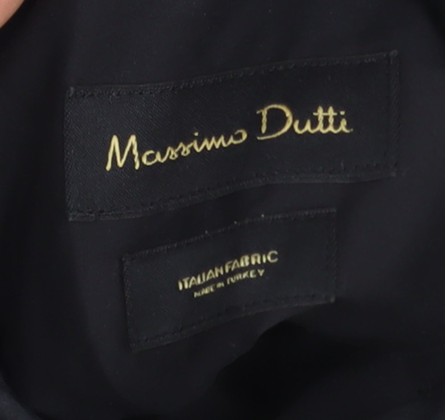 Massimo Dutti Men's Black Regular Fit Long Sleeve Dress Shirt M