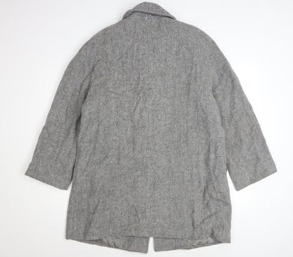 Cabin Creek Women's Grey Wool Blend Mid-Length Coat Size 12 Button Front