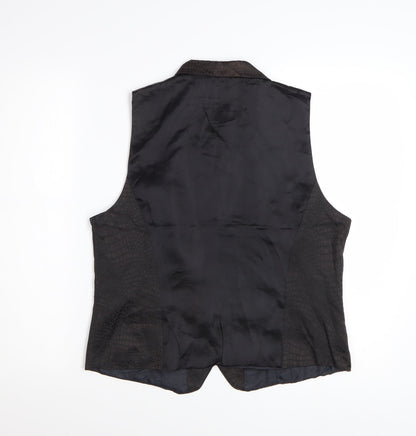 Norton McNaughton Black Cotton Blend Sleeveless Suit Waistcoat Size 12