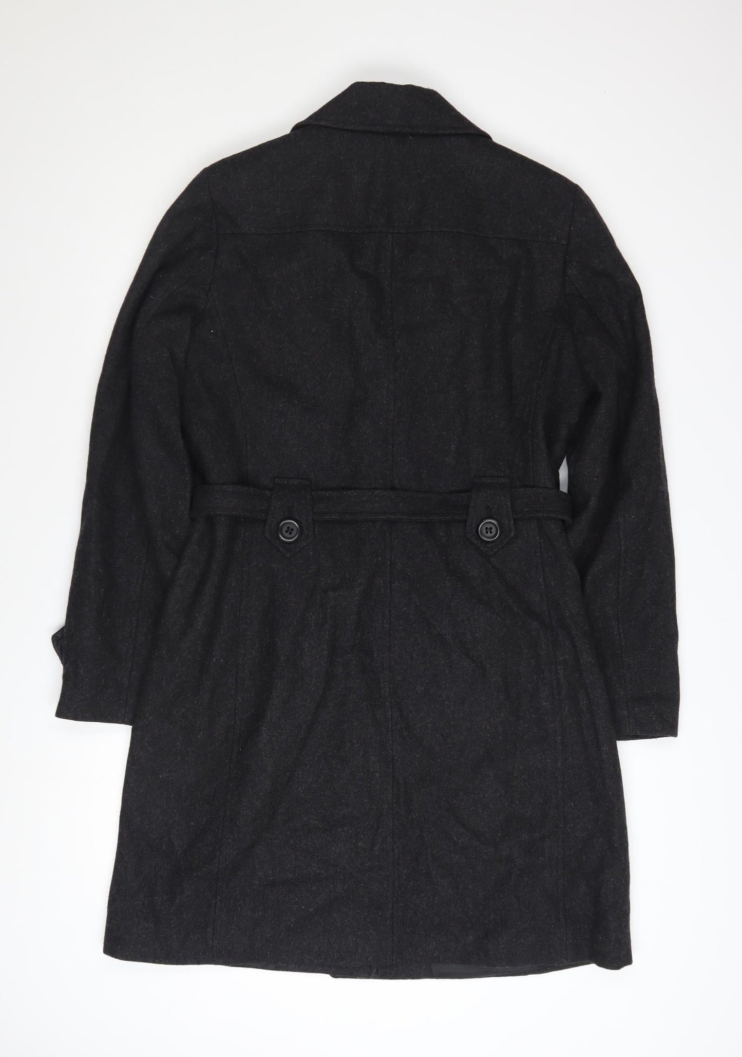 New York & Company Women's Black Wool Trench Coat Size 10