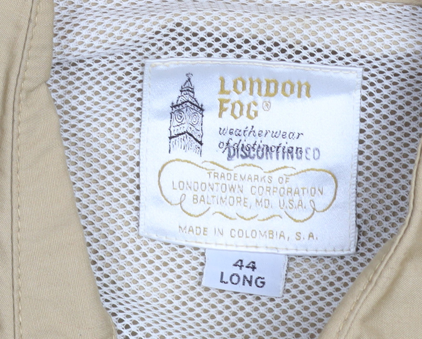 London Fog Men's Beige 44L Classic Lightweight Zip Jacket