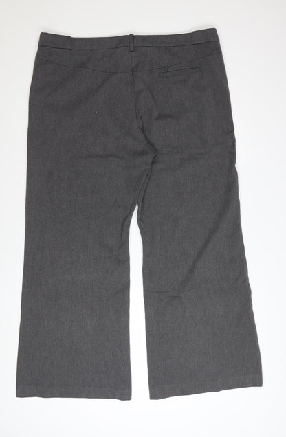 Tu Women’s Grey Wide-Leg Stretch Trousers Size 18 Workwear