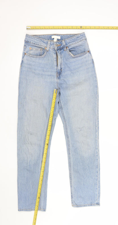 H&M Women’s Blue High Rise Mom Jeans Size 8 Regular Fit