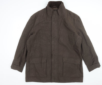 Thomas Nash Men's Brown 2XL Cotton Overcoat Jacket