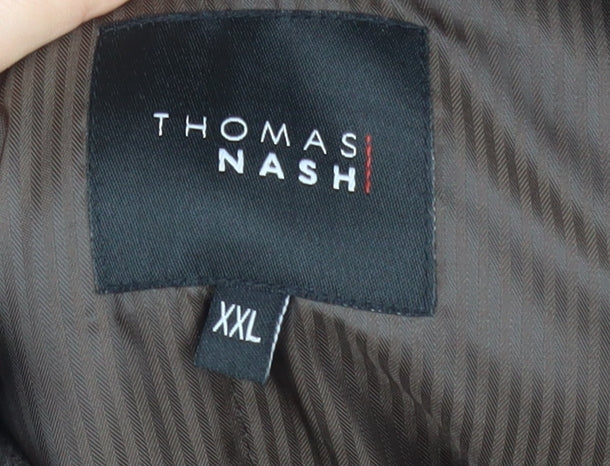 Thomas Nash Men's Brown 2XL Cotton Overcoat Jacket