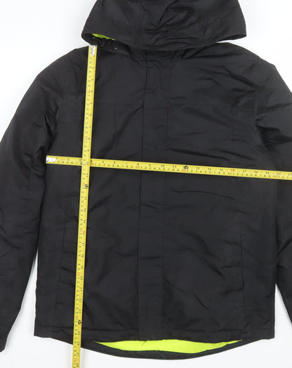 Crivit Men's Black Hooded Puffer Jacket Size 38 Regular Outdoor