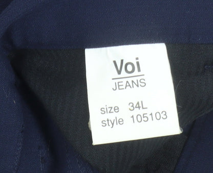 Voi Jeans Men's Blue Slim Fit Chino Trousers 34L