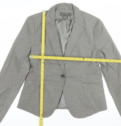 Suzy Shier Women's Grey Houndstooth Tailored Blazer Size 14