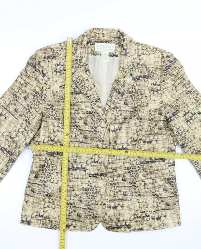 Norton McNaughton Women's Beige Animal Print Polyester Blazer Size 8